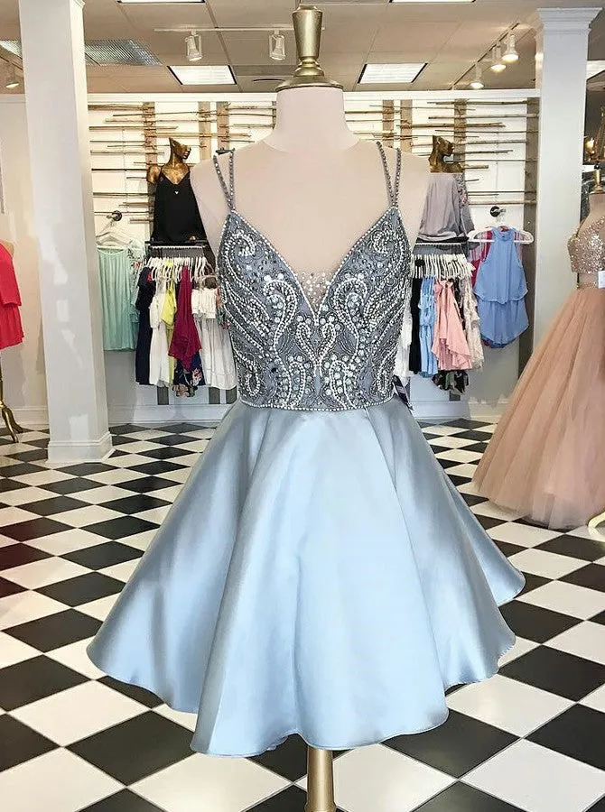 A-line Homecoming Dresses,Homecoming Dress with Pockets,Short Homecoming Dress,HC00106