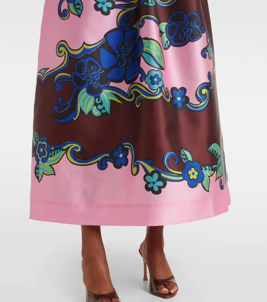Alemais Floral off-shoulder satin maxi dress