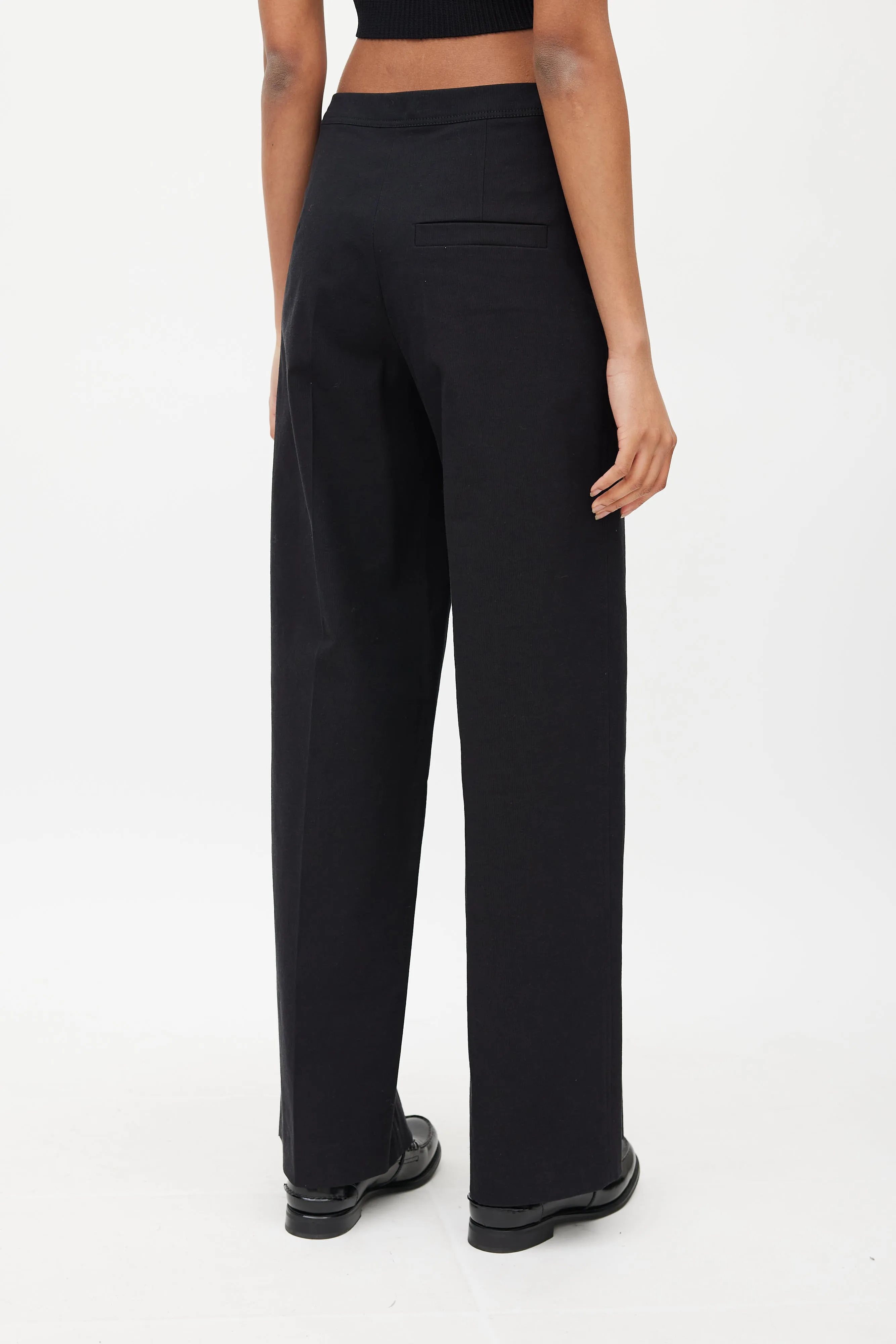 Black Wide Leg Steve Trouser
