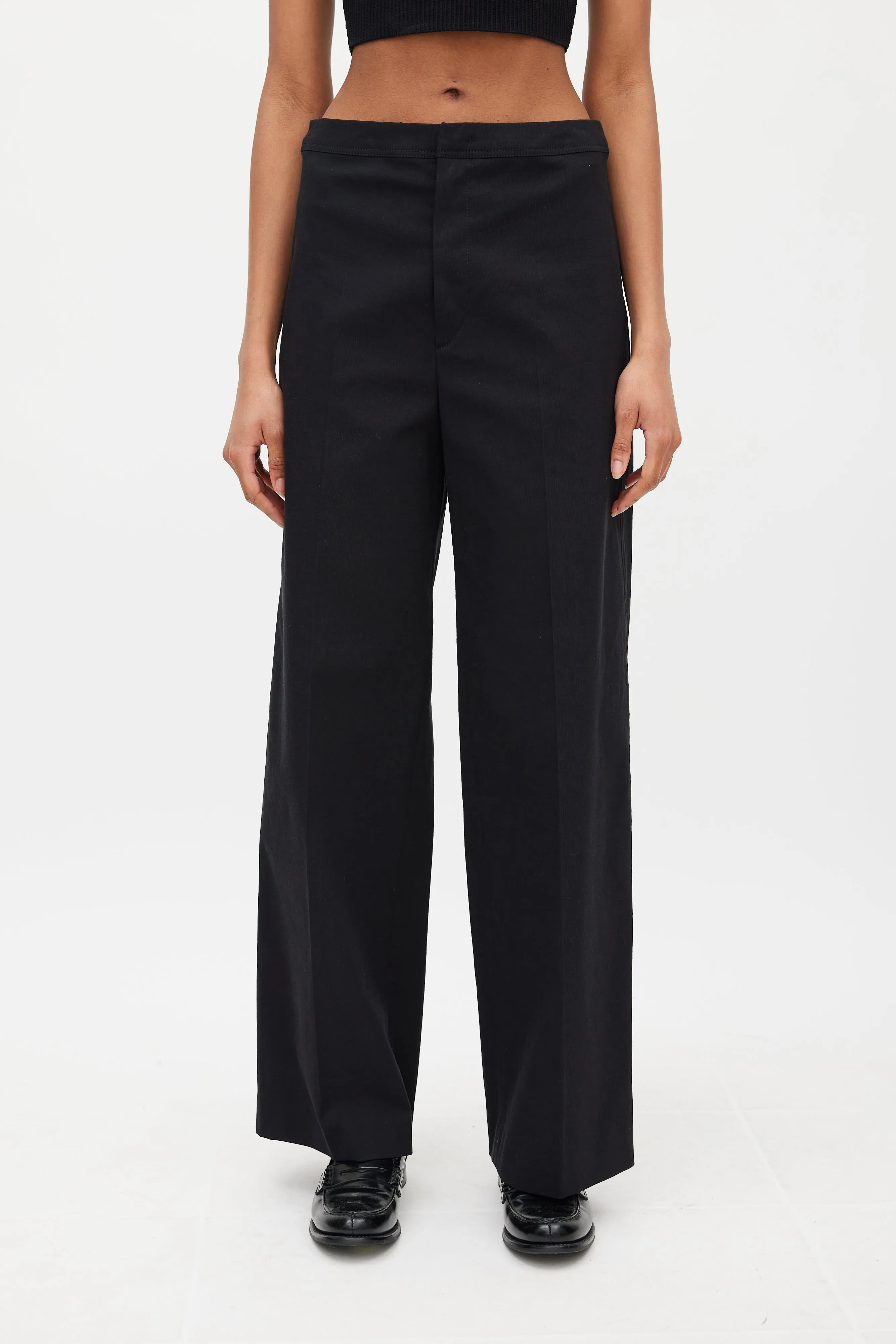 Black Wide Leg Steve Trouser