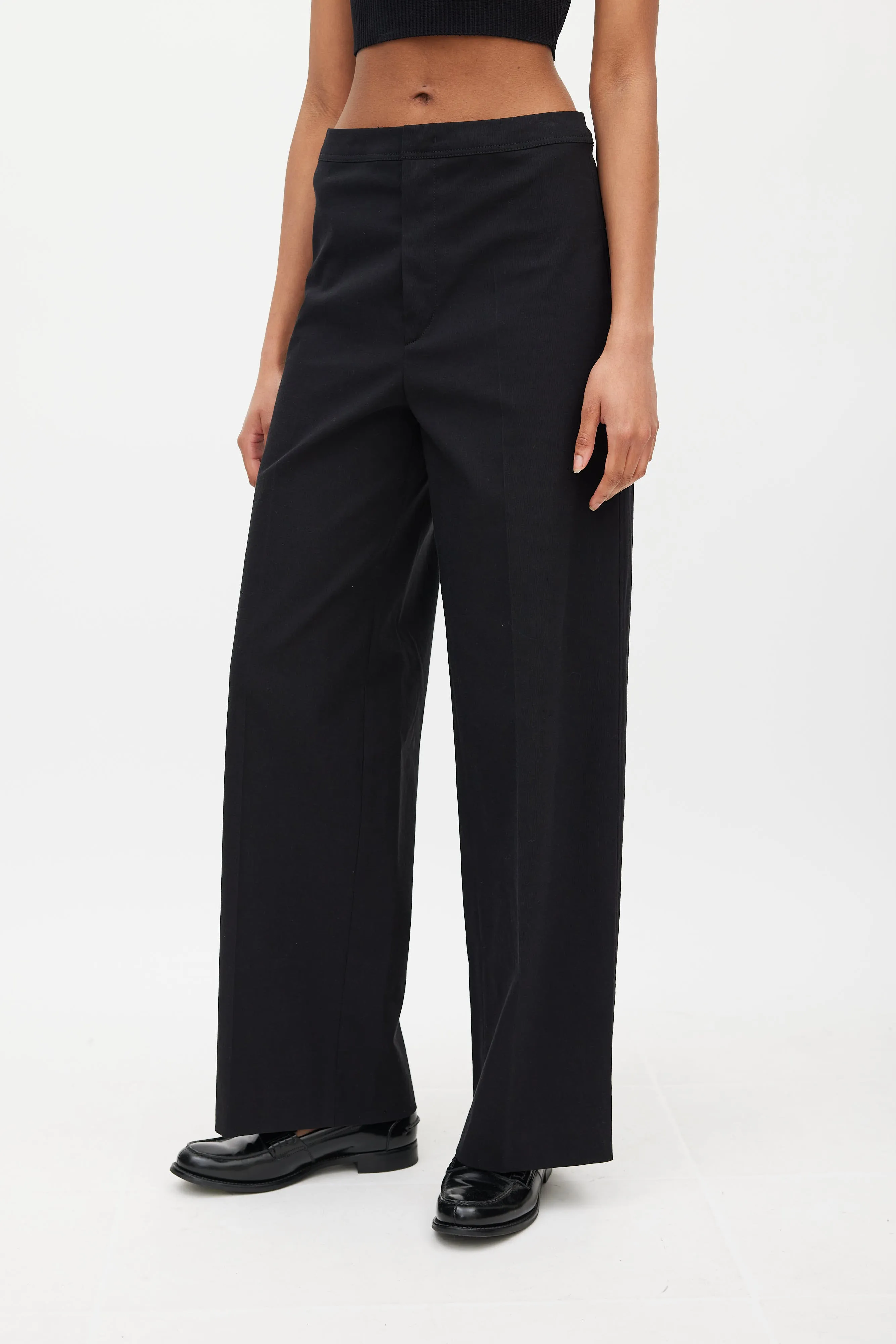 Black Wide Leg Steve Trouser