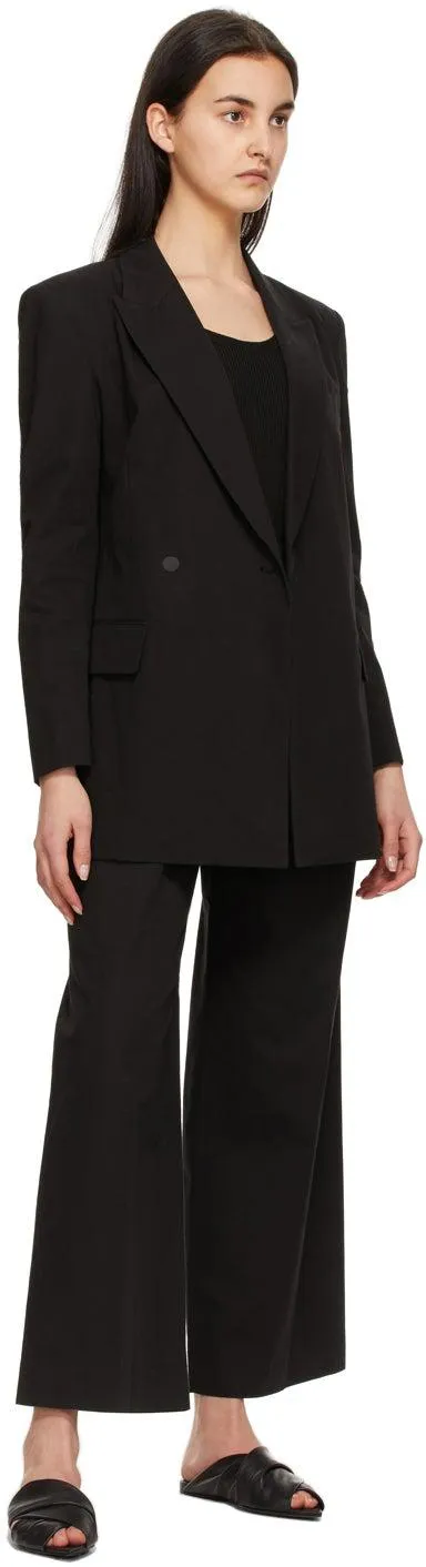 Blossom Black Cotton Len Tuck Trousers