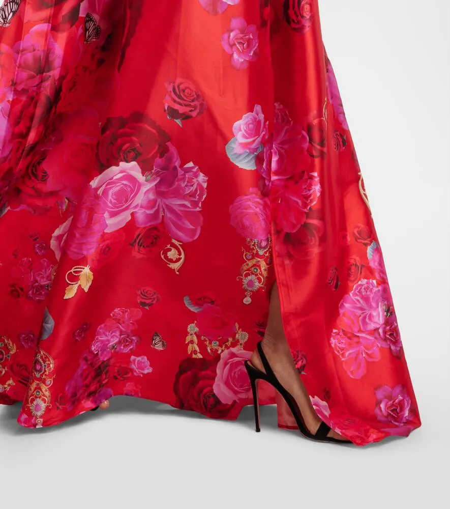 Camilla Poly bow-detail taffeta maxi dress