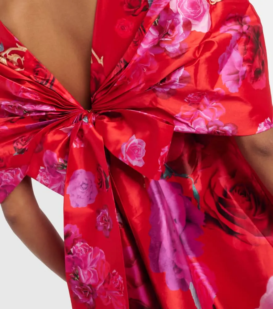 Camilla Poly bow-detail taffeta maxi dress