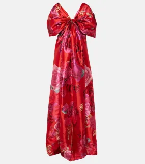 Camilla Poly bow-detail taffeta maxi dress