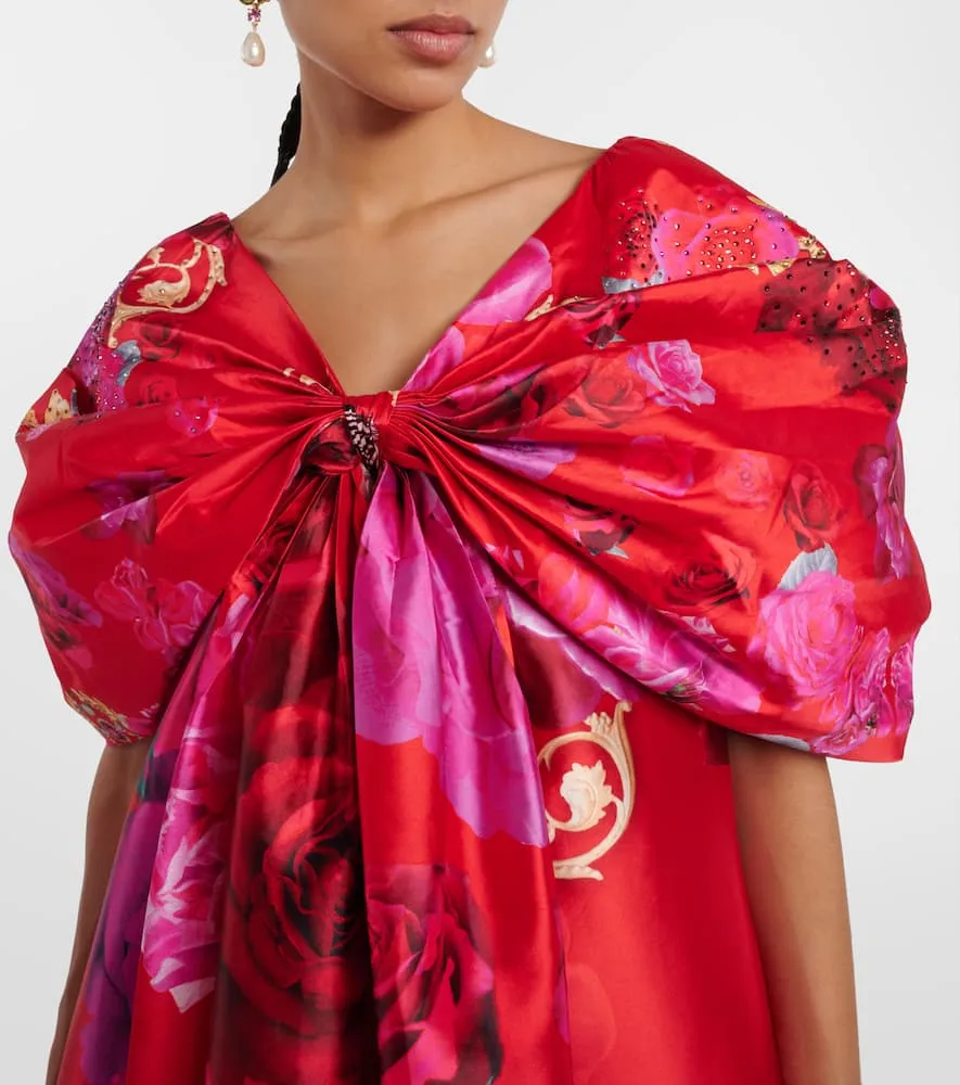Camilla Poly bow-detail taffeta maxi dress
