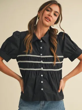 Casey Lace Trim Top