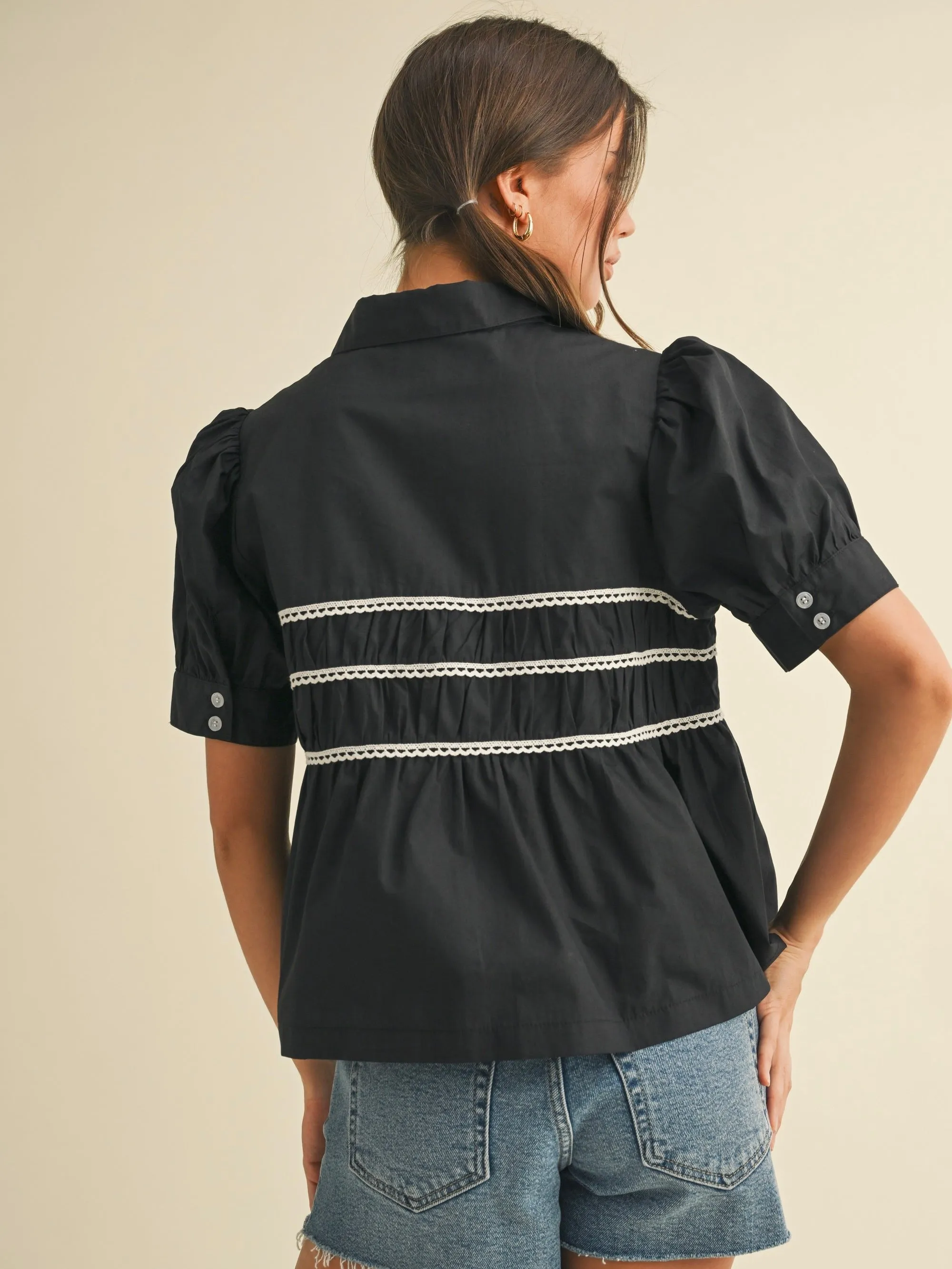 Casey Lace Trim Top