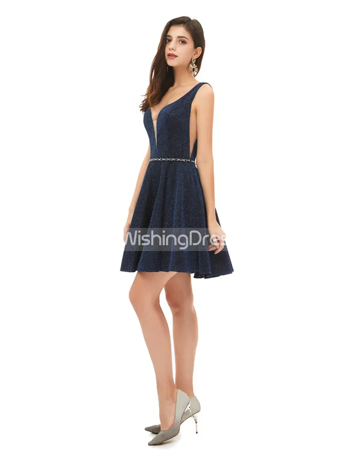Dark Navy A-line Homecoming Dresses,Elegant Cocktail Dress,HC00220