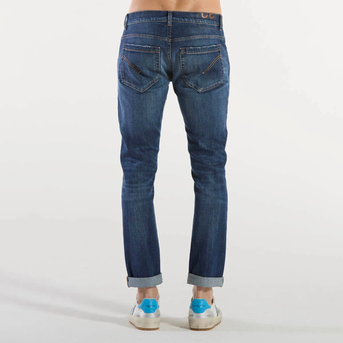 Dondup jeans george denim scuro con abrasioni