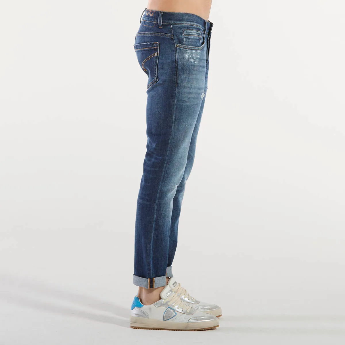 Dondup jeans george denim scuro con abrasioni