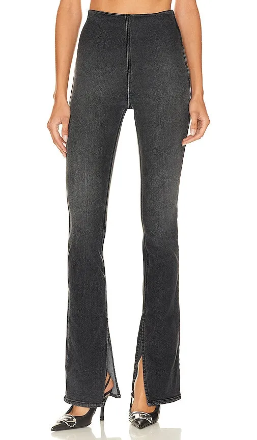 EB Denim Split Hem Jeggings in Charcoal