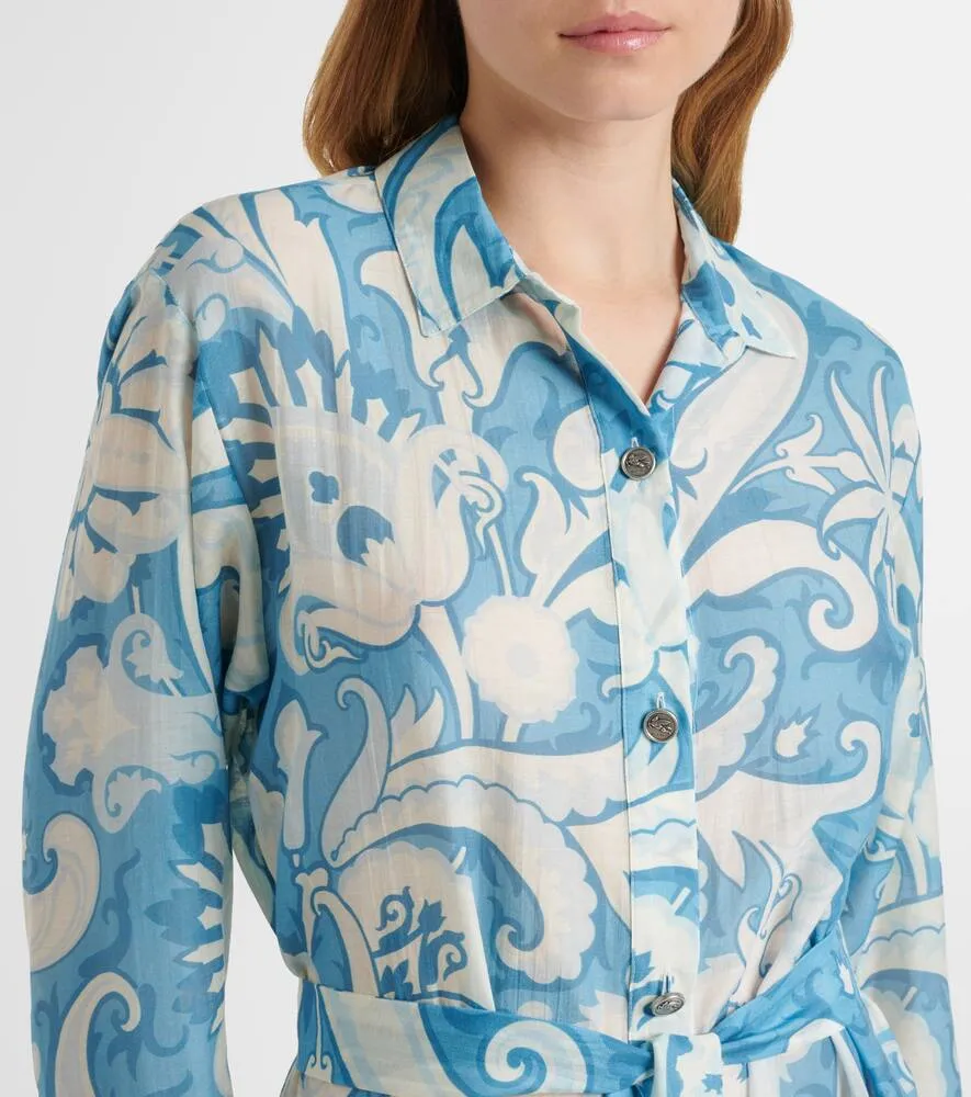 Etro Paisley cotton and silk shirt dress