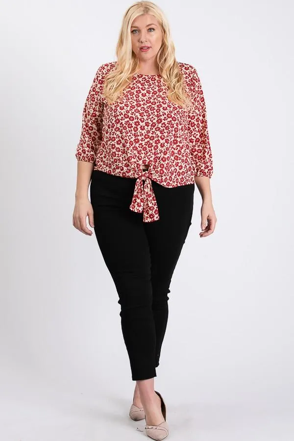 Flowery Bottom Tie Shirt