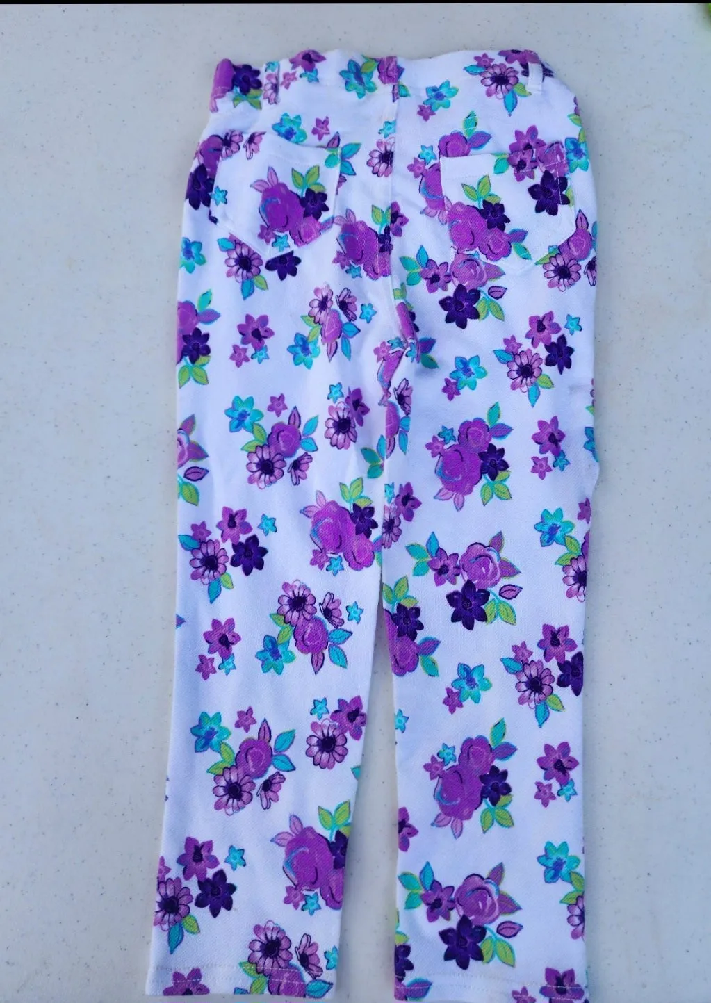 Girls Garanimals Pants Printed Jeggings Purple white 5T
