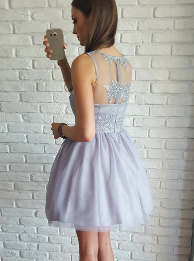 Grey Cocktail Dresses,V Neck Cocktail Dress,Short Cocktail Dress,Unique Cocktail Dress,CD00027