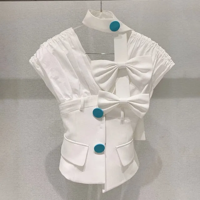 Halter Puff Blouse