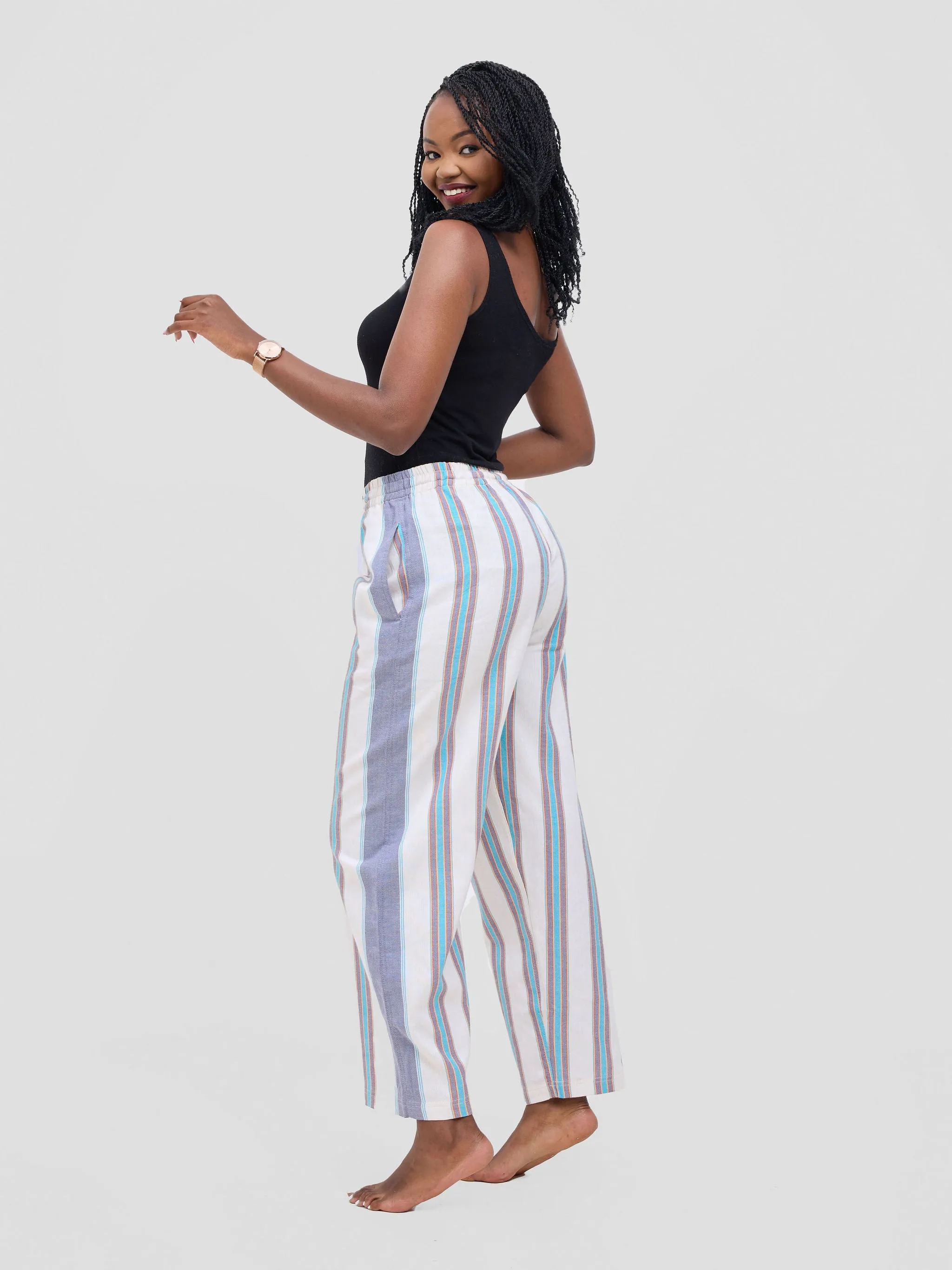 KIKOY YOGA PANTS IN MULTICOLOUR STRIPE