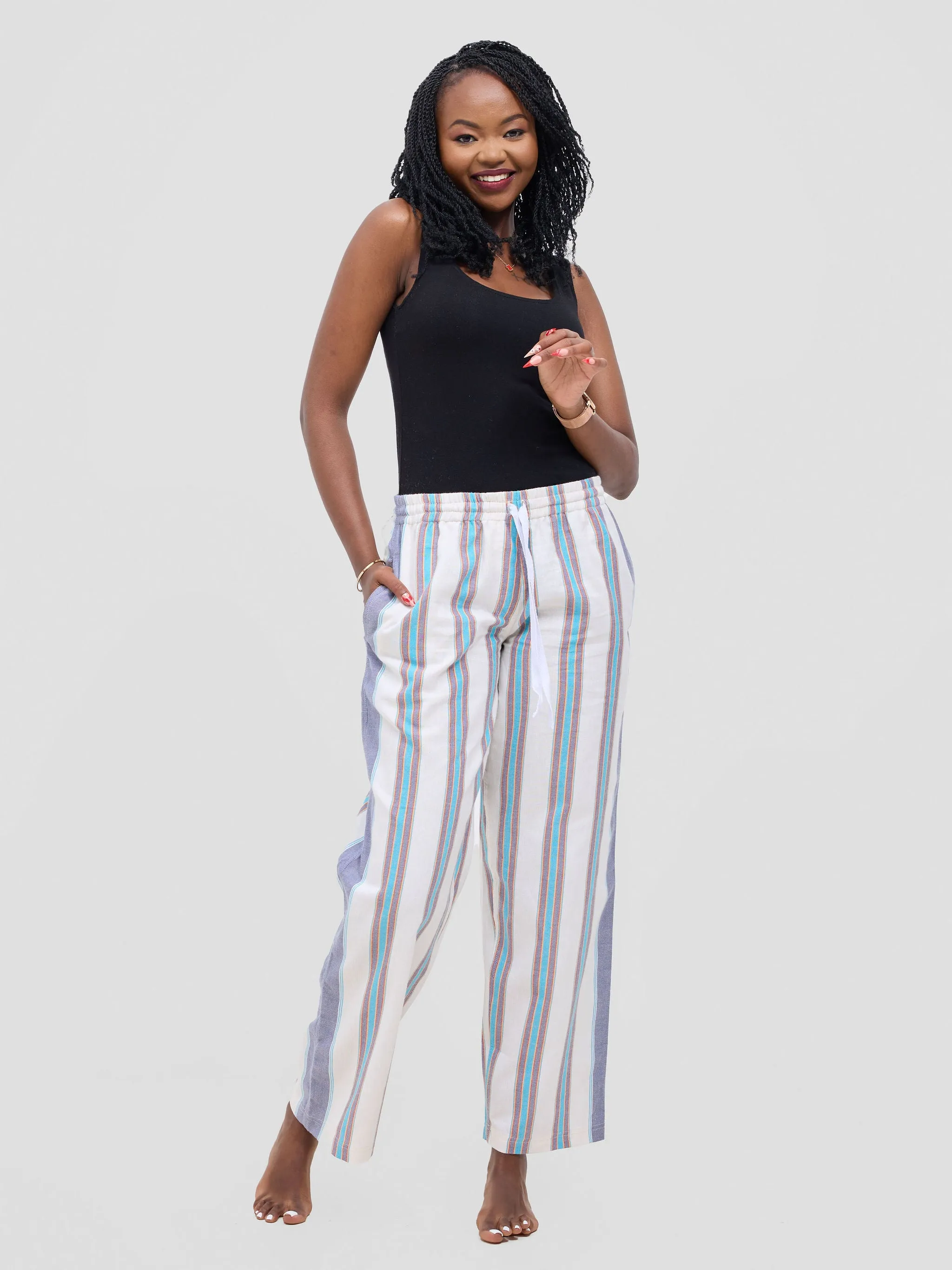 KIKOY YOGA PANTS IN MULTICOLOUR STRIPE