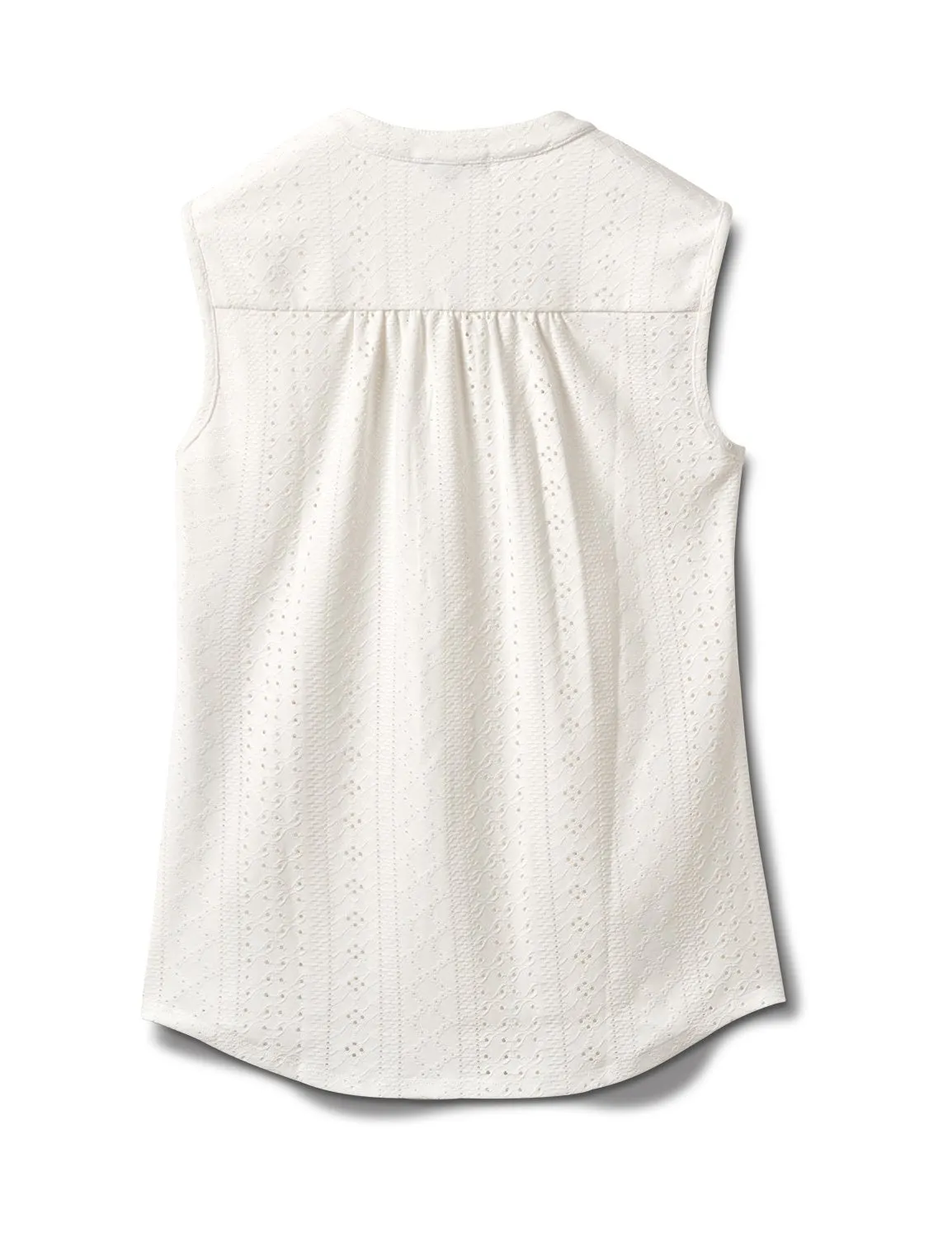 Knit Eyelet Pintuck Popver