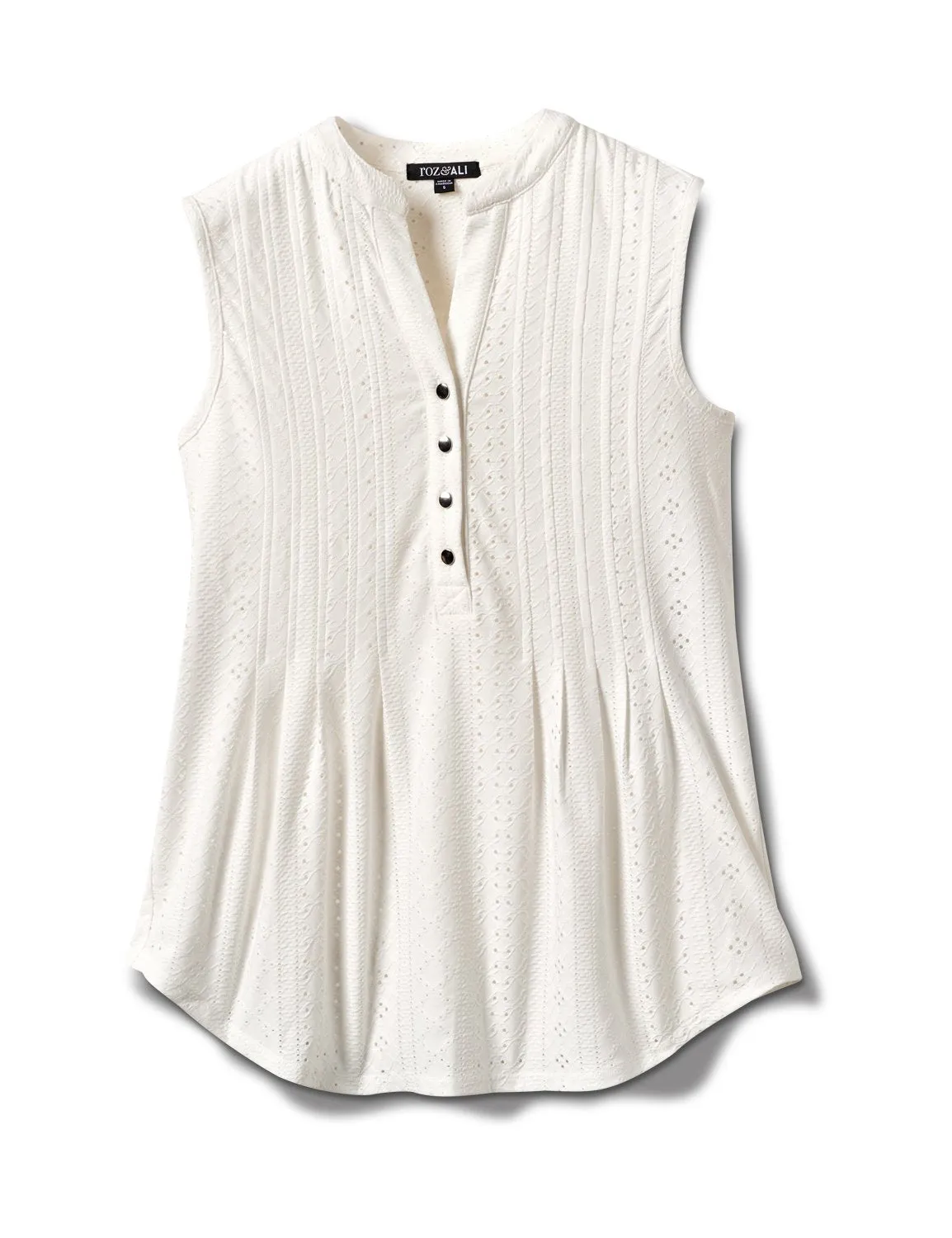 Knit Eyelet Pintuck Popver