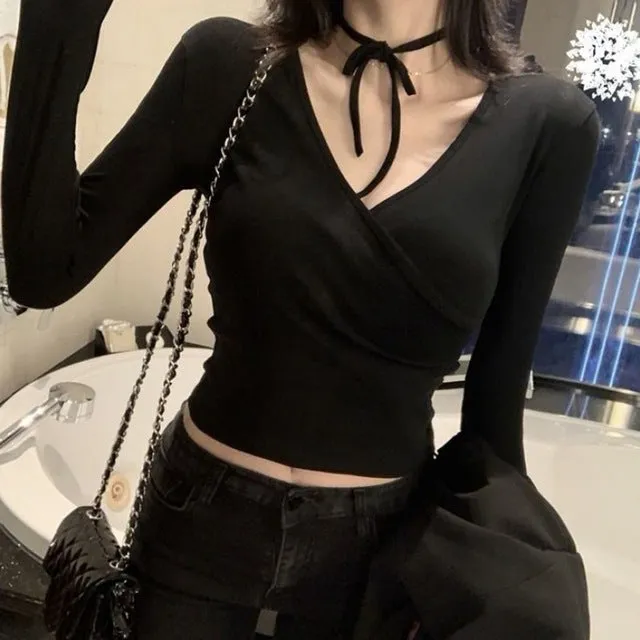 Korean V-neck Shirt For Women