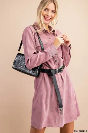 Kori America Corduroy Shirt Dress