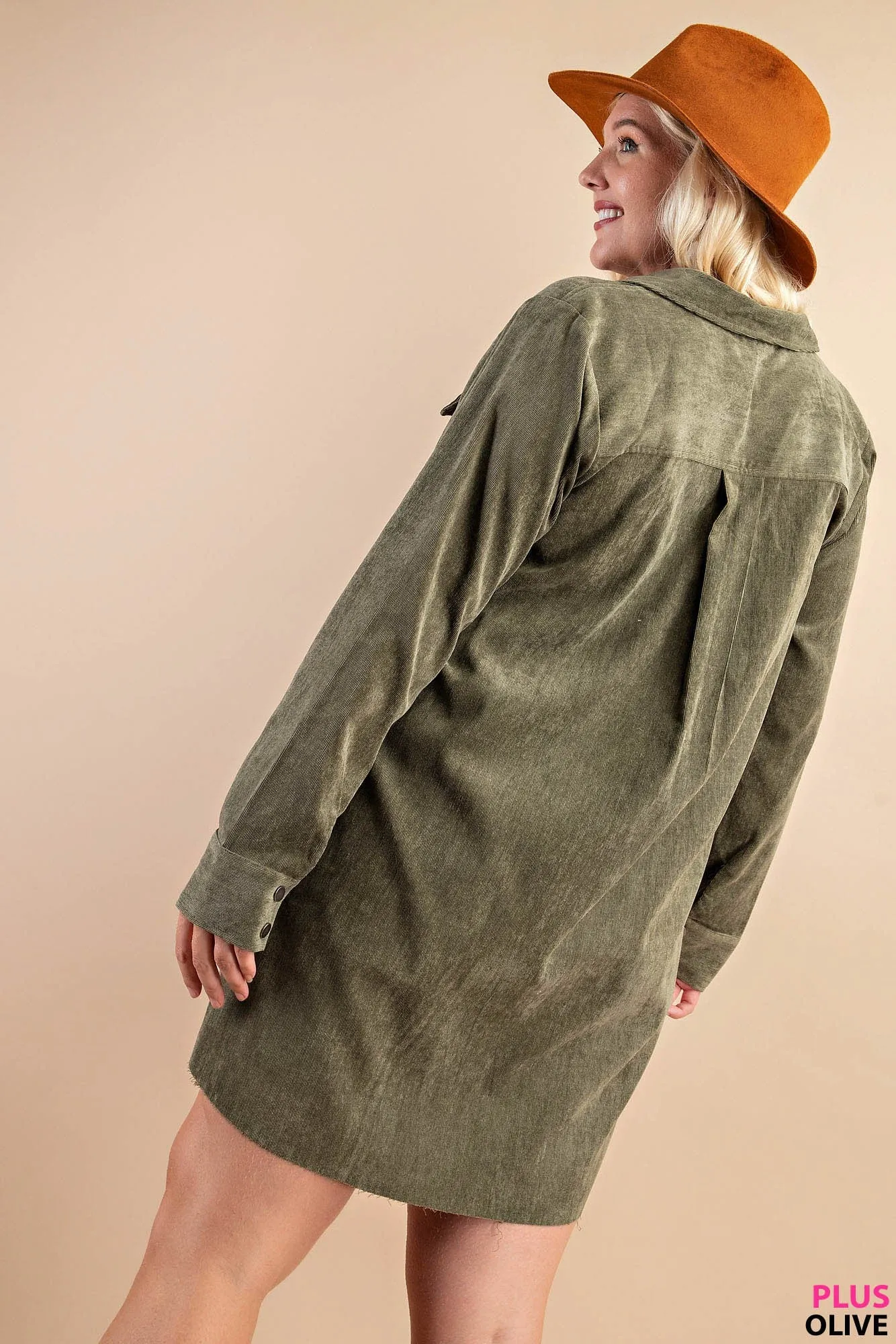 Kori America Corduroy Shirt Dress