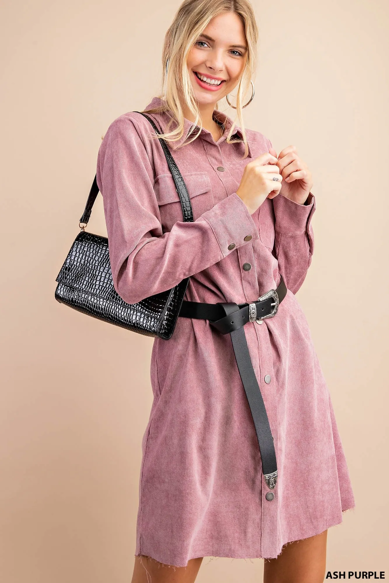 Kori America Corduroy Shirt Dress