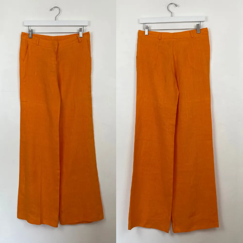 Linen Orange Trousers - XS