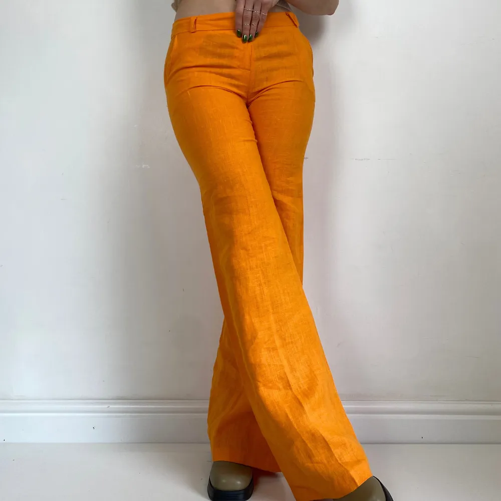 Linen Orange Trousers - XS