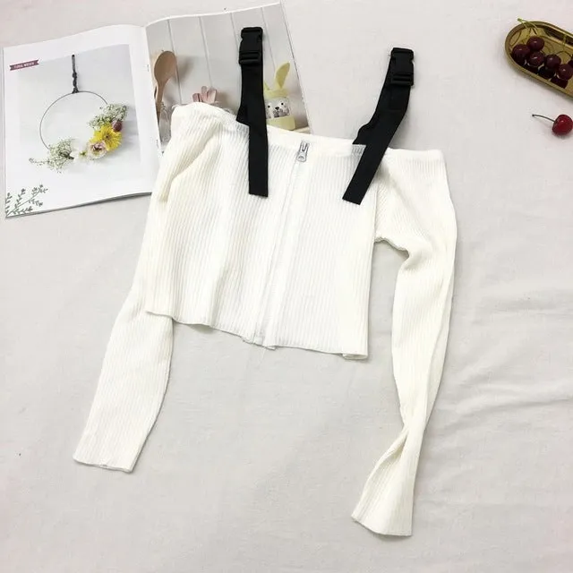 Long Sleeve Knit Top Short