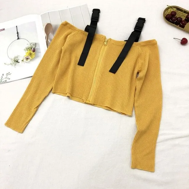 Long Sleeve Knit Top Short