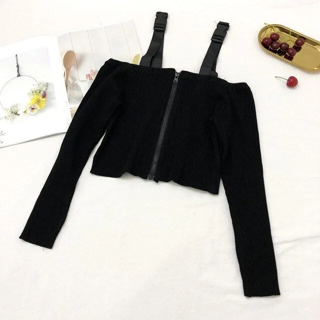 Long Sleeve Knit Top Short