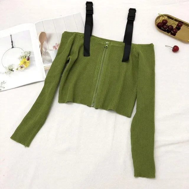 Long Sleeve Knit Top Short