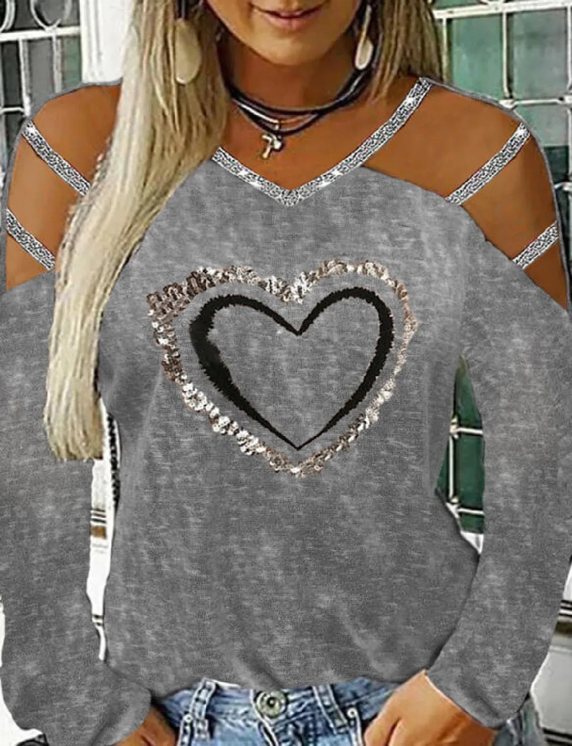 Long Sleeve Off Shoulder T-Shirt Casual Sexy Blouses