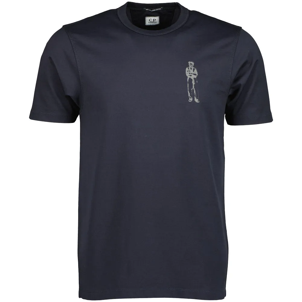Mercerized Jersey Sailor Print T-Shirt