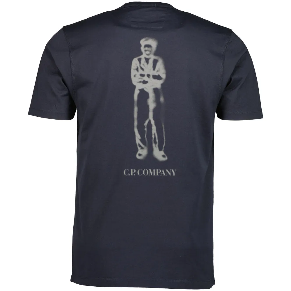 Mercerized Jersey Sailor Print T-Shirt