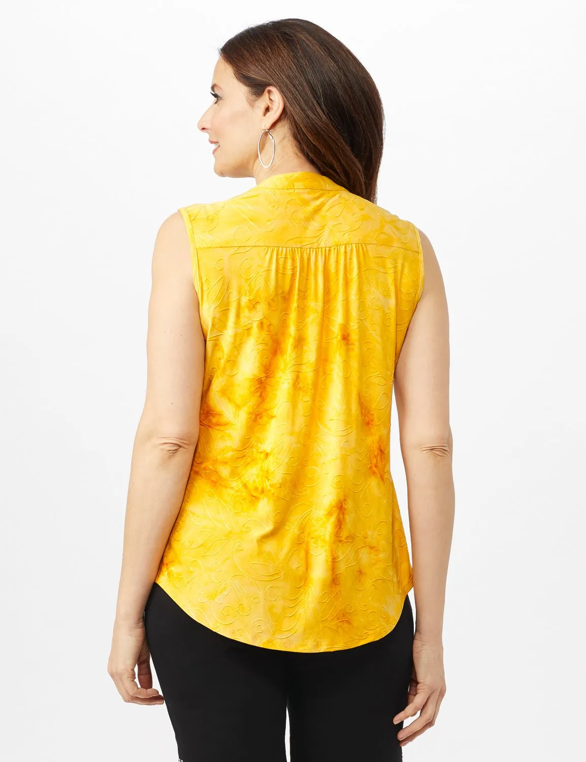 Mustard Jaquard Pintuck Popover