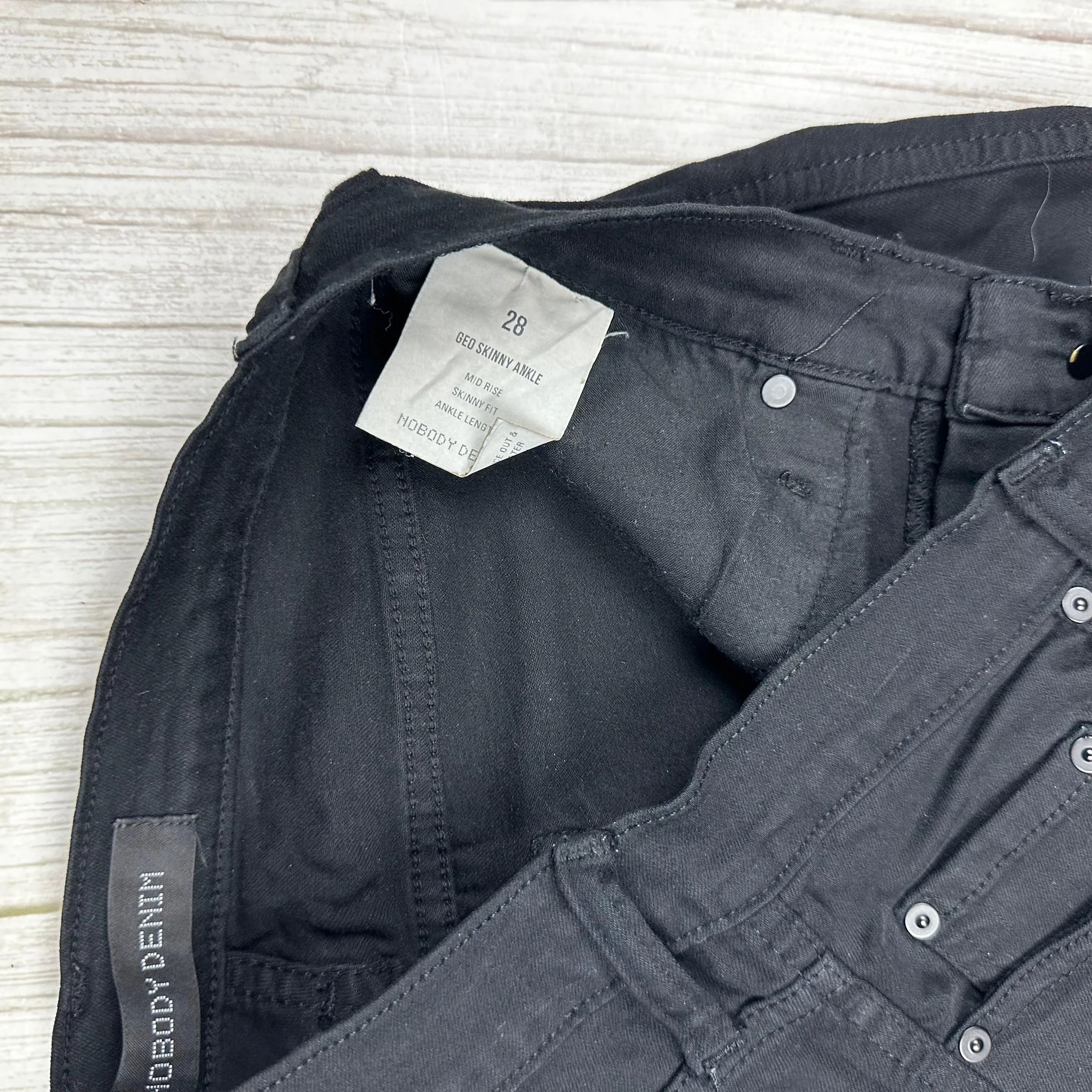 NOBODY 'Geo Skinny Ankle' Mid Rise Black Jeans- Size 28