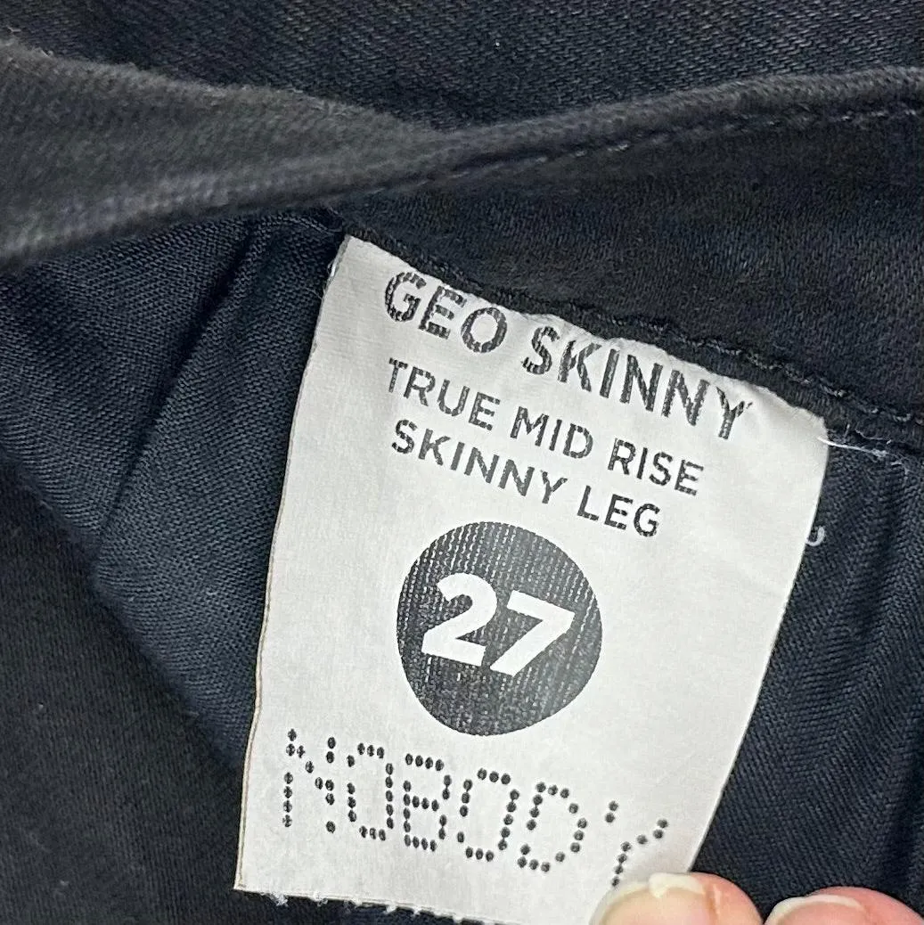 NOBODY 'Geo Skinny' Mid Rise Black Jeans- Size 27