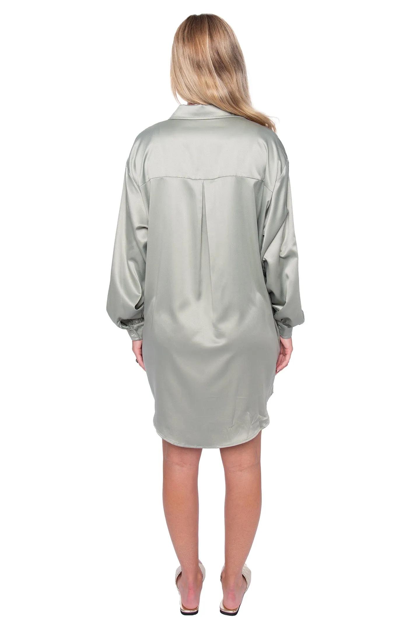 Satin Shirt Dress- FINAL SALE
