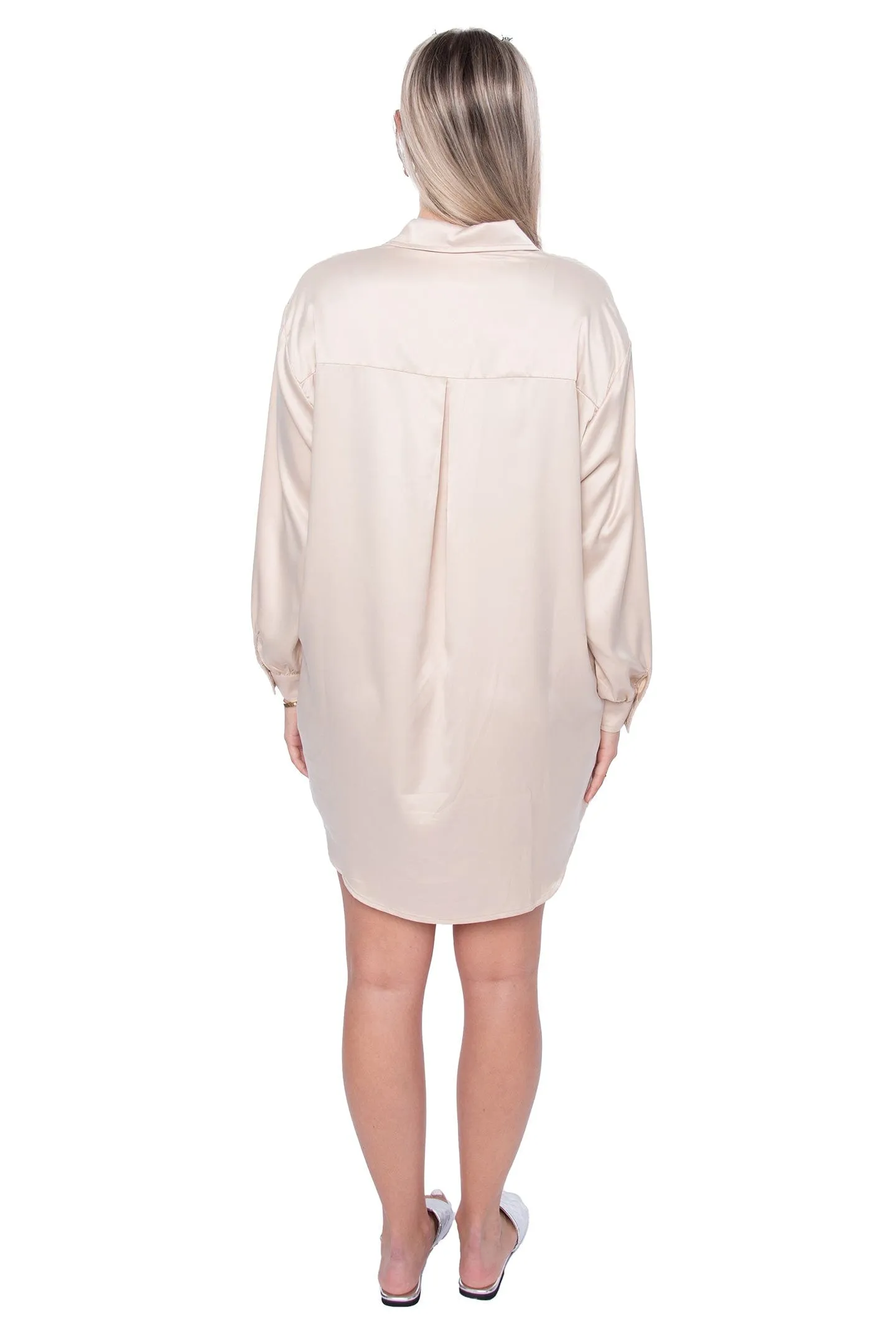 Satin Shirt Dress- FINAL SALE