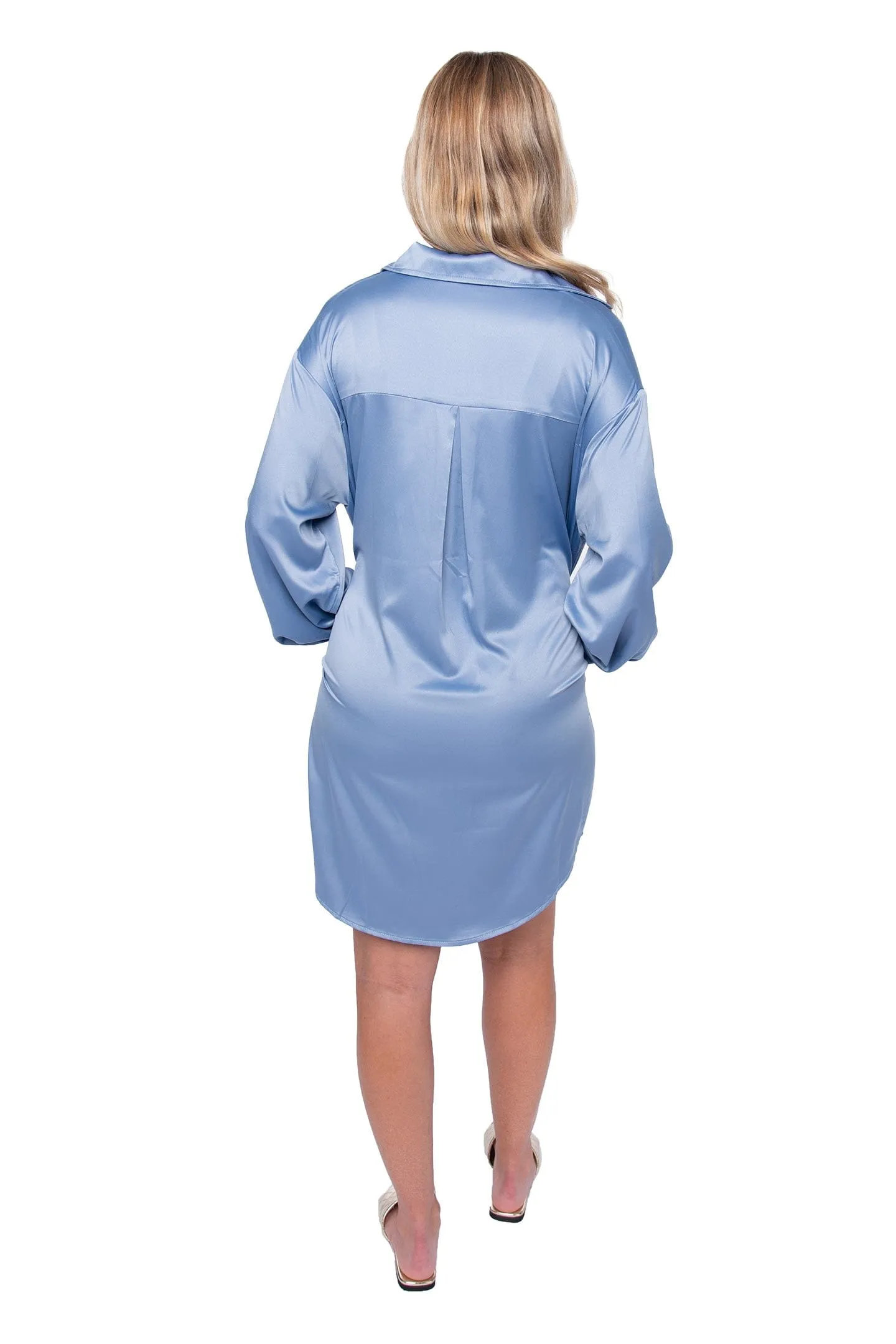 Satin Shirt Dress- FINAL SALE